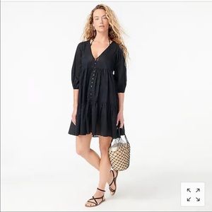 Jcrew button front beach dress. Black size small. Never worn